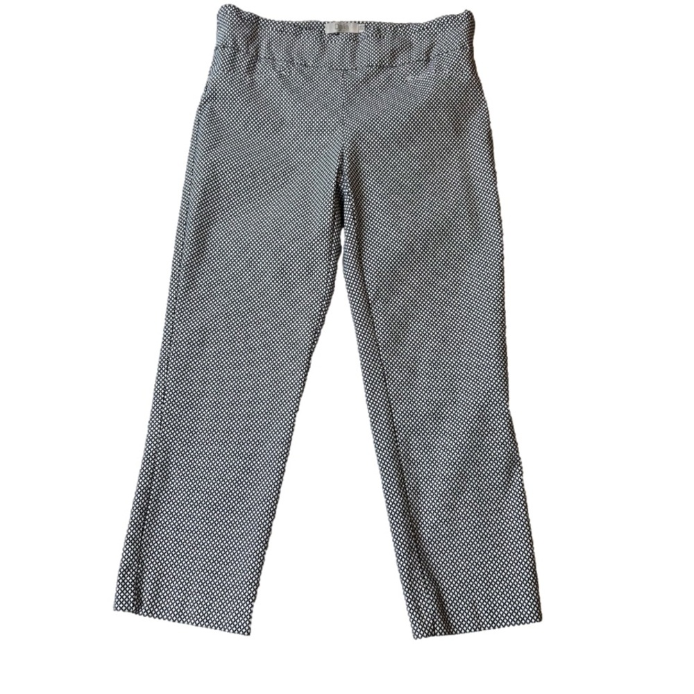 Dalia Black and White Houndstooth Pull On Skinny Capri Pants, Size 8